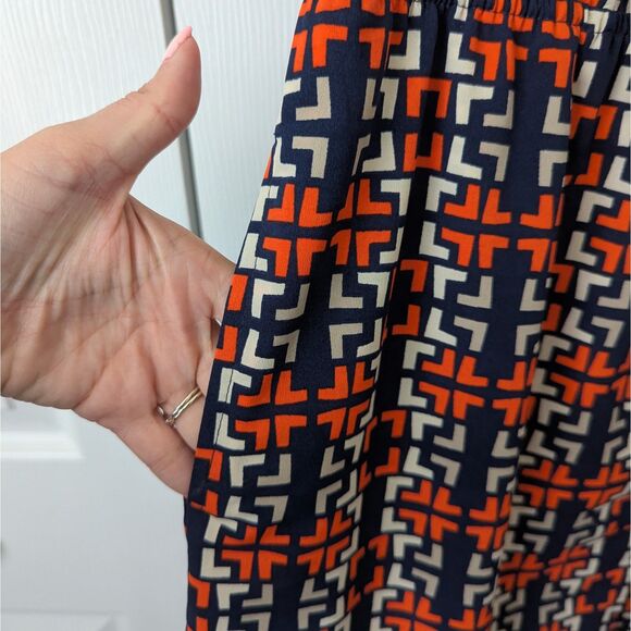 Merona Boho Sleeveless Dress | Women’s Medium | Blue & Orange | Pockets - Picture 4 of 6